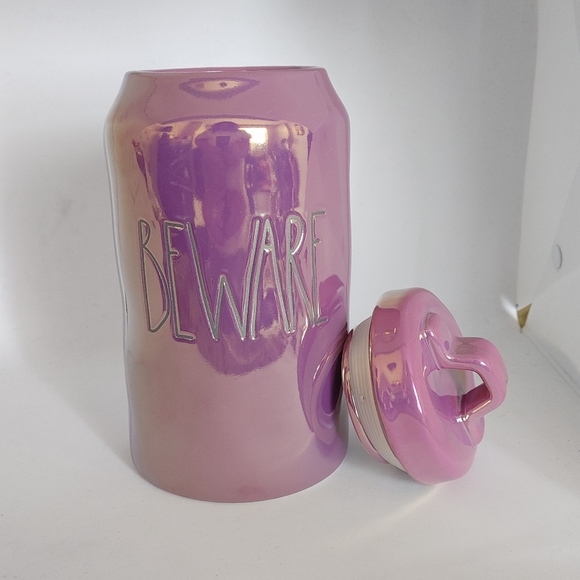 Rae Dunn Purple Beware Poison Halloween Luster Jars Canisters - Picture 7 of 8